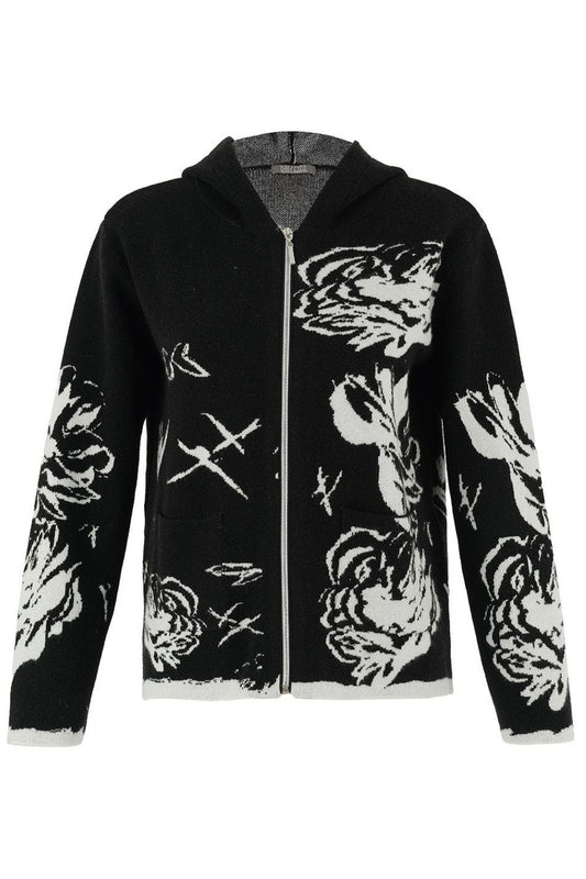 Floral Hooded Jacket | Black