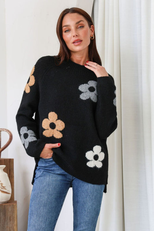 Woodstock Daisy Knit | Black