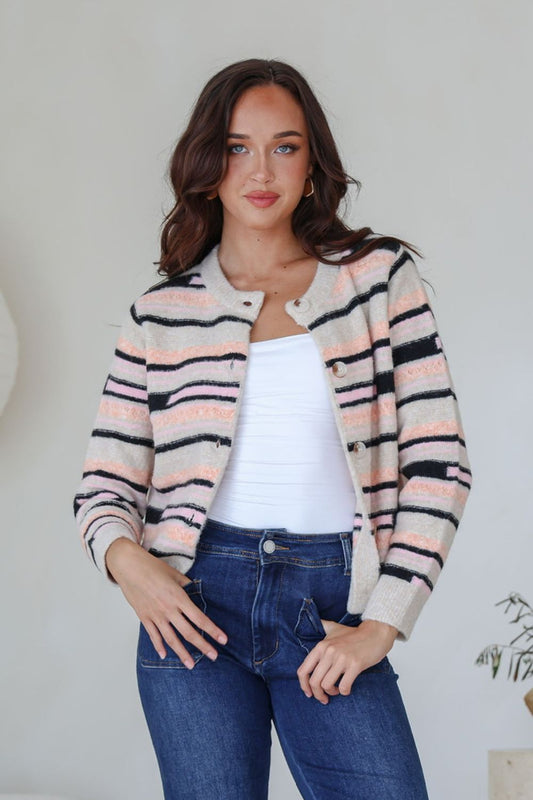 Jukebox Cardi | Multi Stripe
