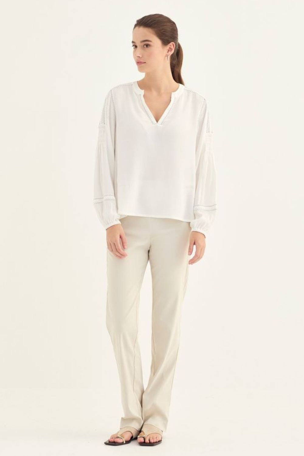 Myra Blouse | Chalk