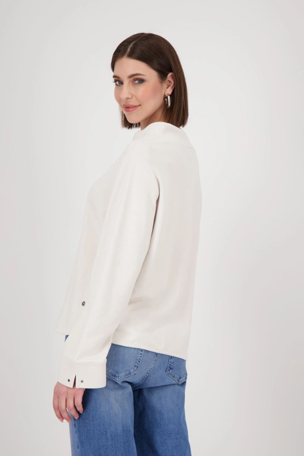 Stand Up Collar Sweatshirt | Oat Milk