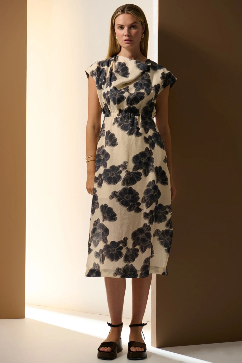 Amara Draped Dress | Amara Print