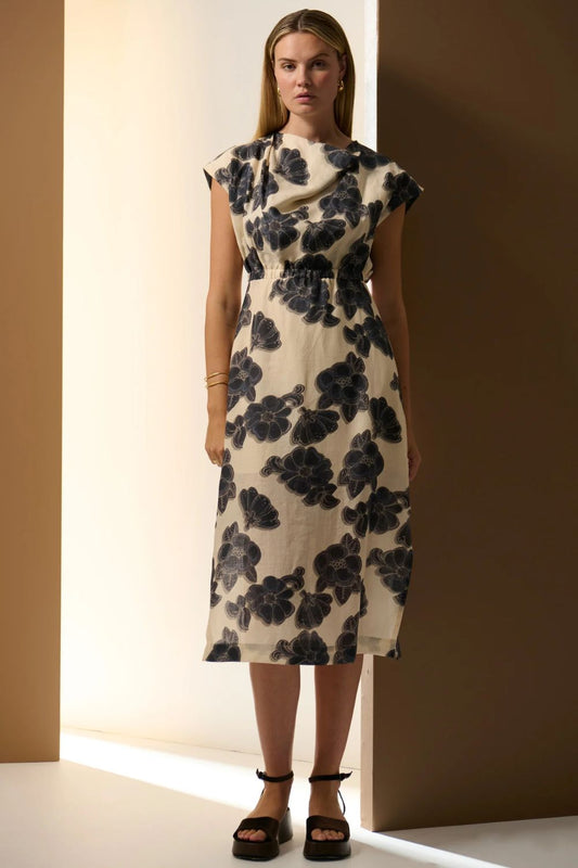 Amara Draped Dress | Amara Print