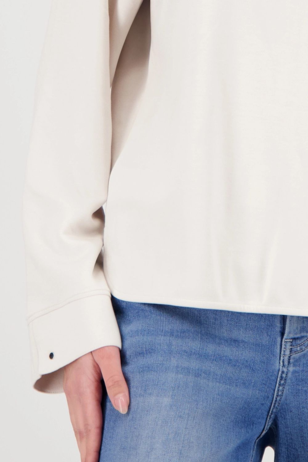 Stand Up Collar Sweatshirt | Oat Milk