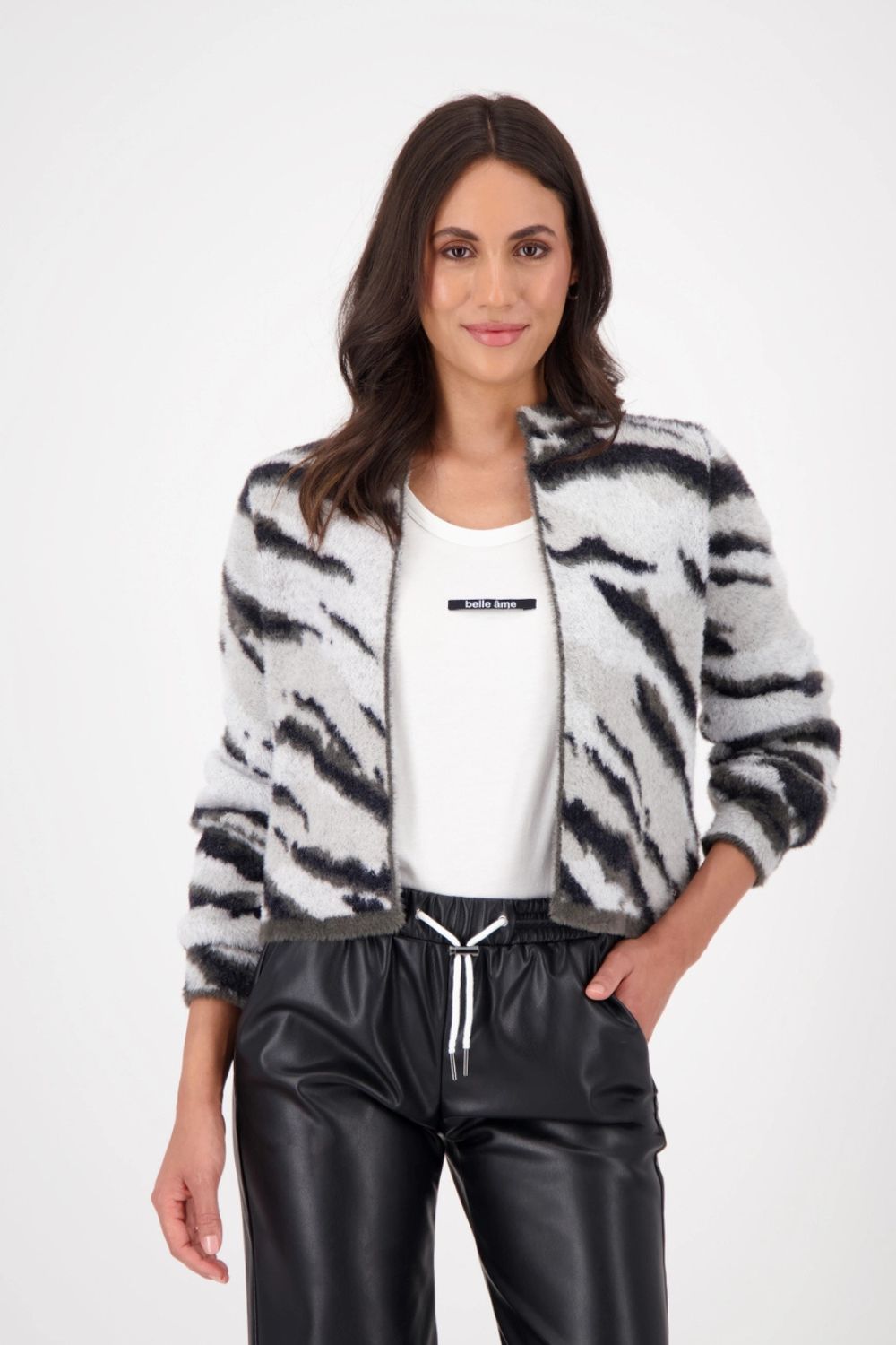 Tiger Cardigan | Ash Grey Pattern