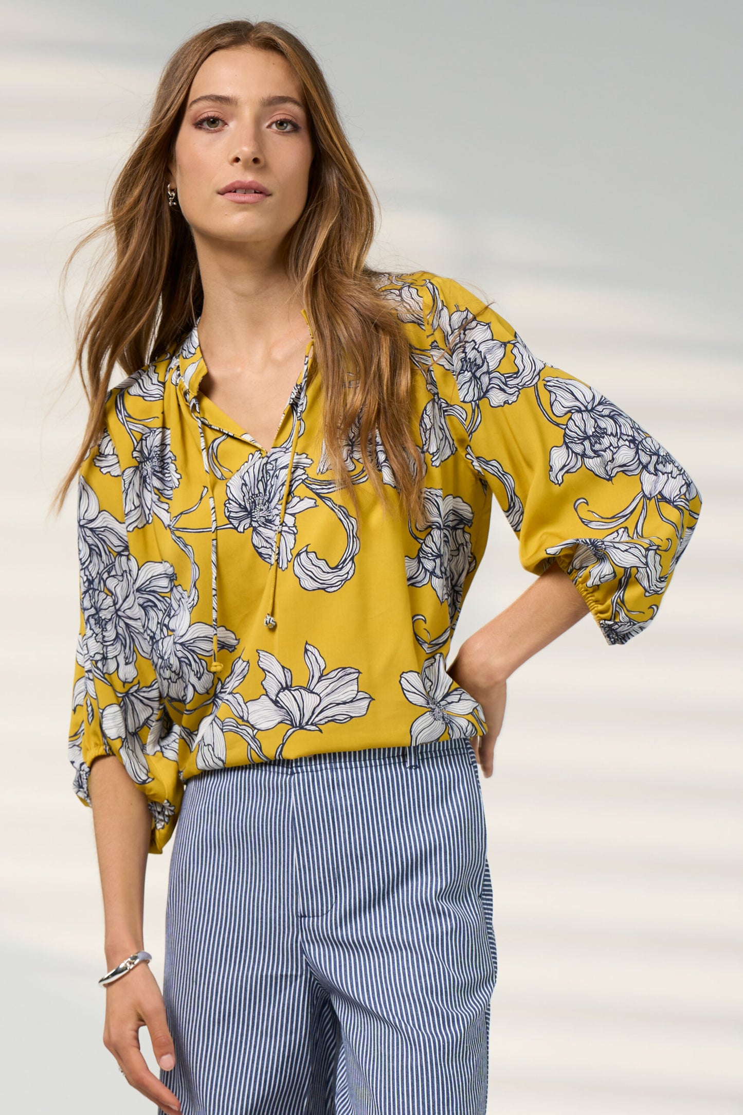 Blue Print Blouse | Citron Multi
