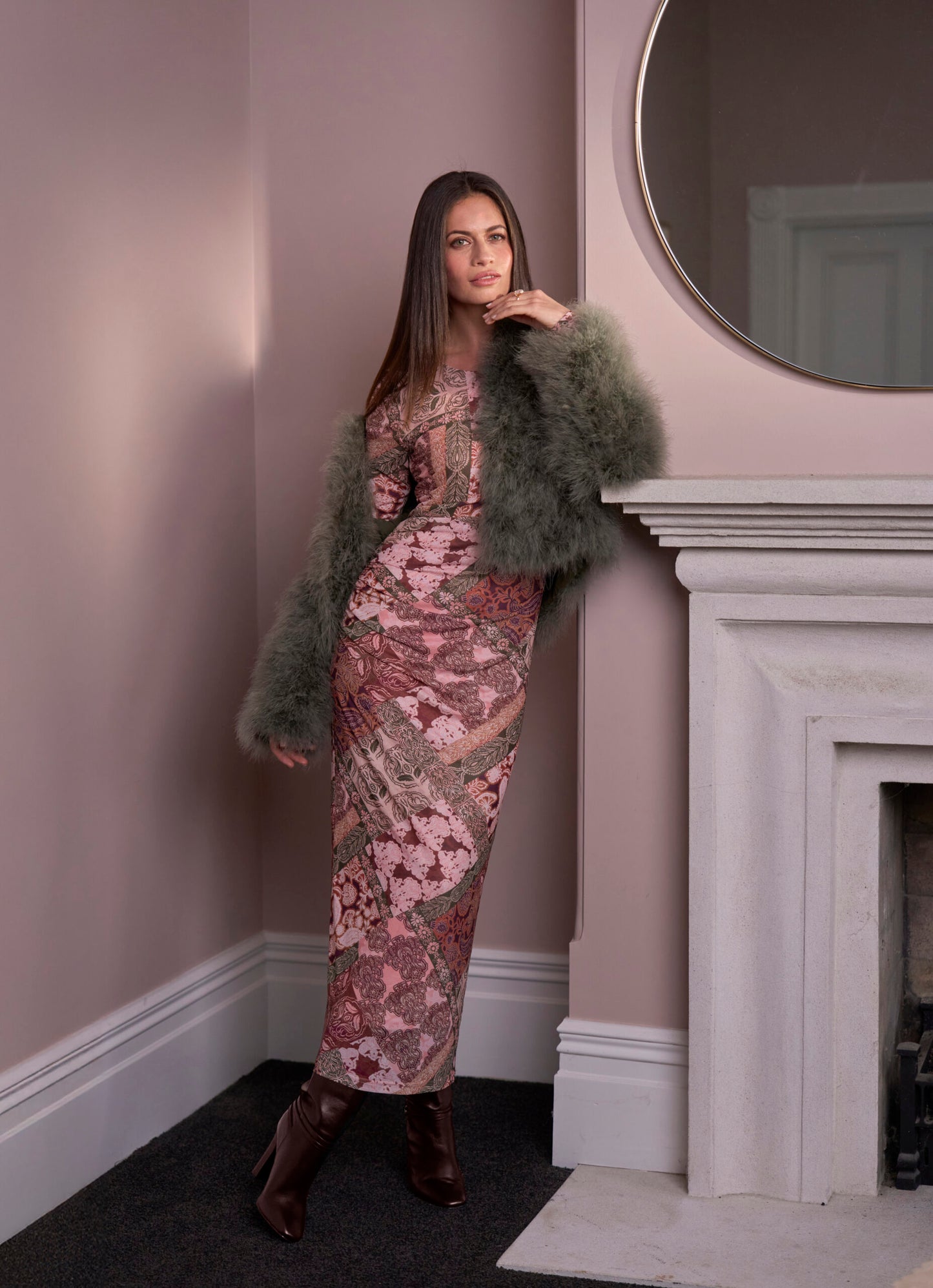 Byzantium Mesh Dress | Blush