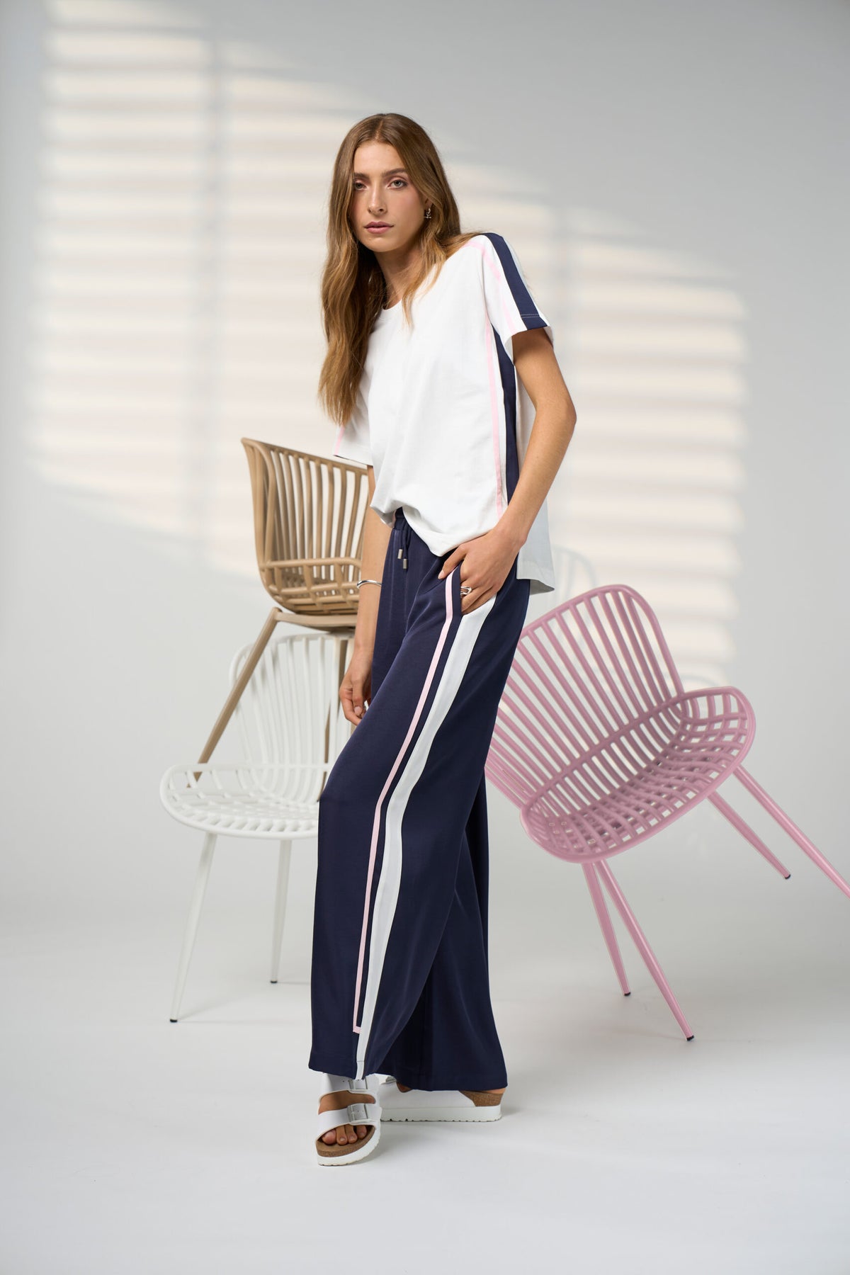 Contour Pant | Navy/Blush