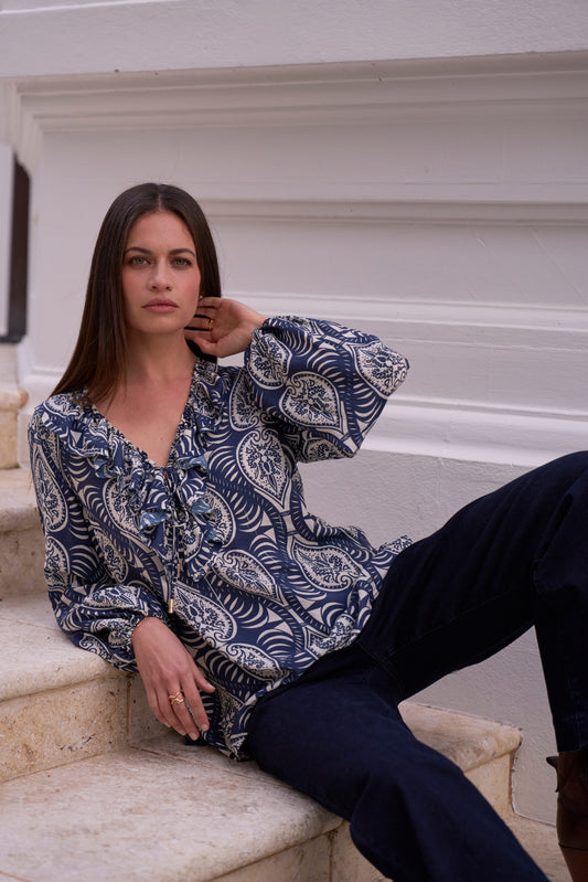 Opaline Blouse | Indigo