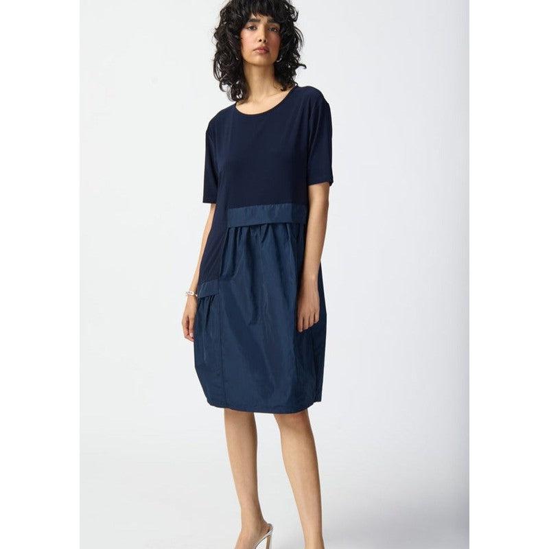 Silky Knit Cocoon Dress | Midnight Blue-Joseph Ribkoff-Shop 12 Bendigo