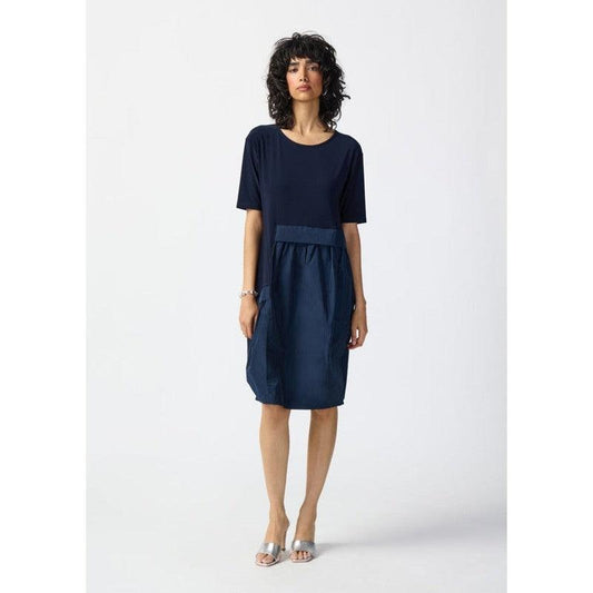 Silky Knit Cocoon Dress | Midnight Blue-Joseph Ribkoff-Shop 12 Bendigo