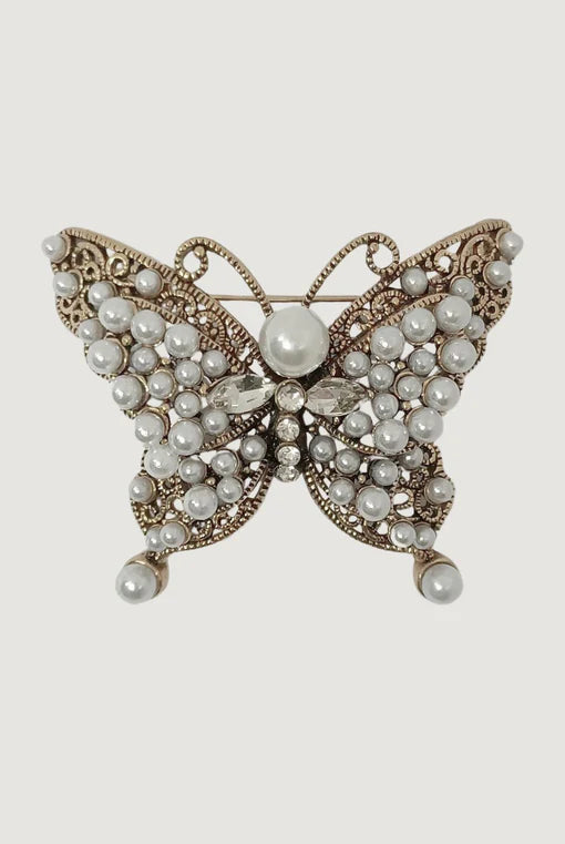 Pearl Butterfly Brooch