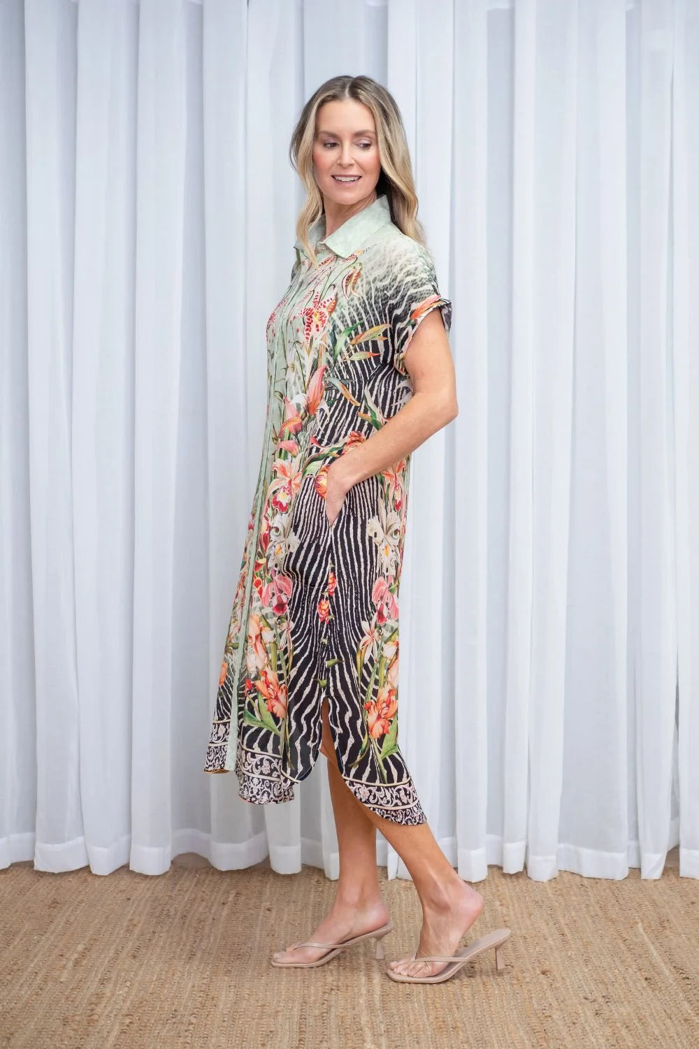 Grace Button Dress | Orchid Mist