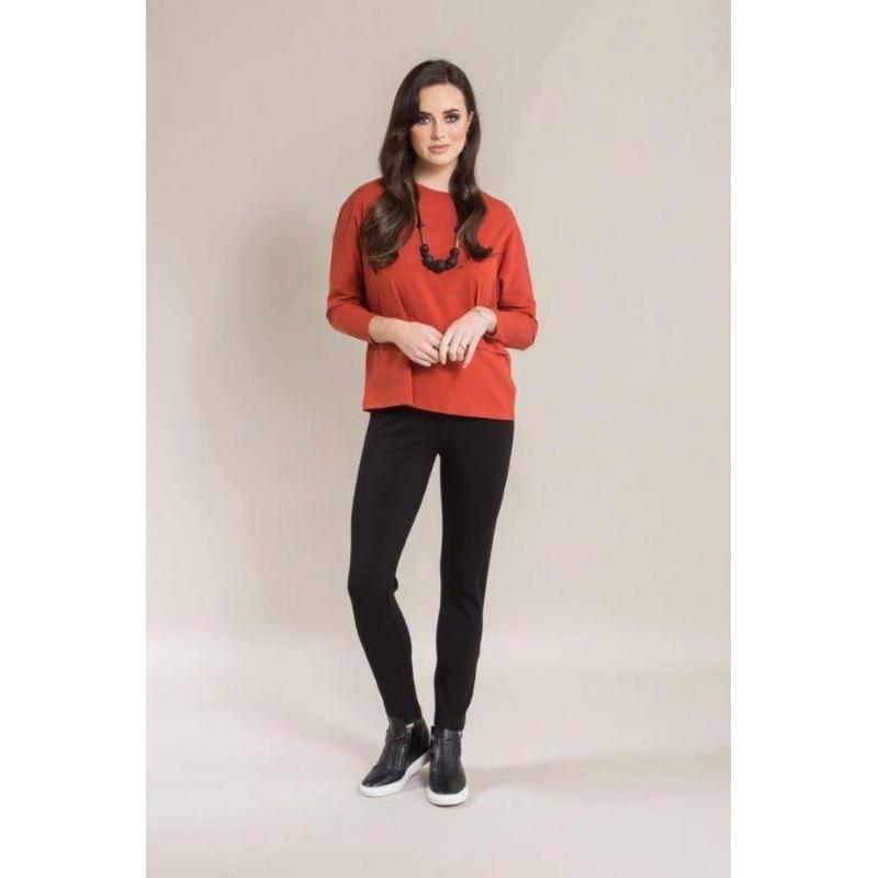 Skinny Leg Ponti Ankle Grazer Pull On Legging | Black-Vassalli-Shop 12 Bendigo