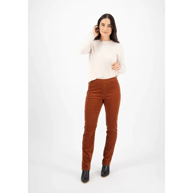 Vassalli Slim Leg Full Length Cord Pull On | Bronze-Vassalli-Shop 12 Bendigo