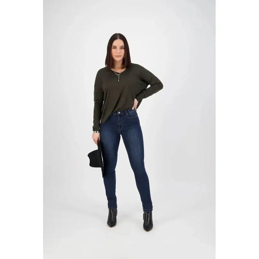 Slim Leg Full Length Jean | Indigo Denim-Vassalli-Shop 12 Bendigo