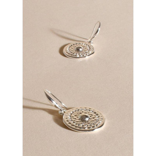 Stone Disc Mini Hoops | Silver-Adorne-Shop 12 Bendigo