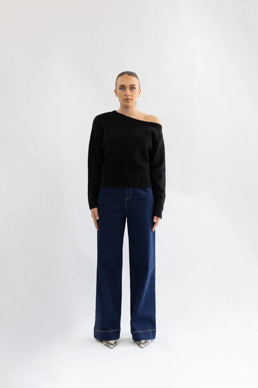 Off The Shoulder Knit | Black