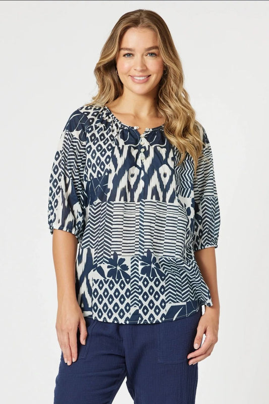 Calabasas Top | Navy/White