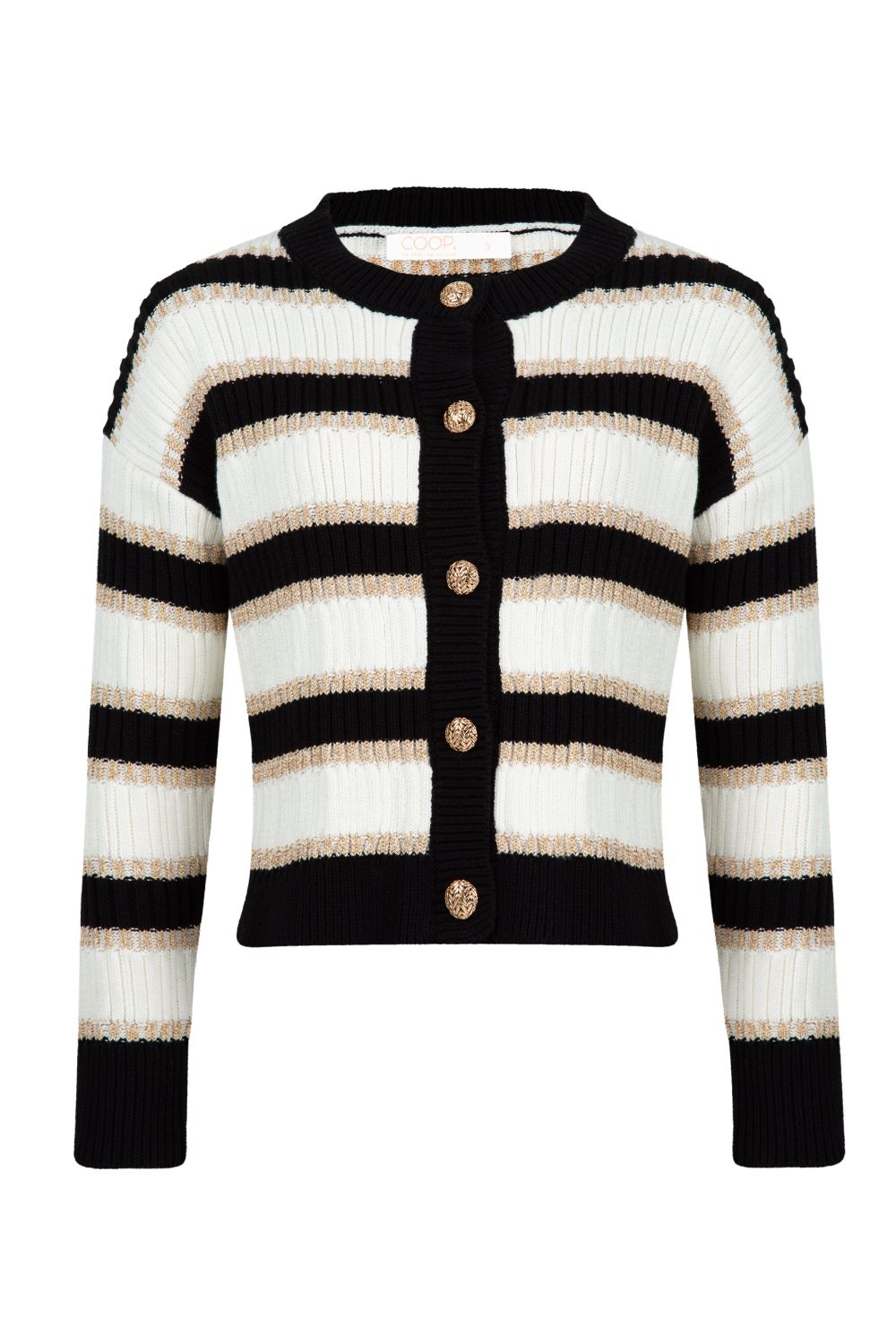 Going For Gold Cardi | Black/Gold/Ivory
