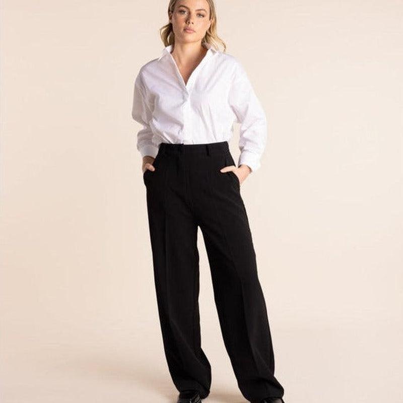 Tailored Wide Leg Pant | Black-Two T's-Shop 12 Bendigo