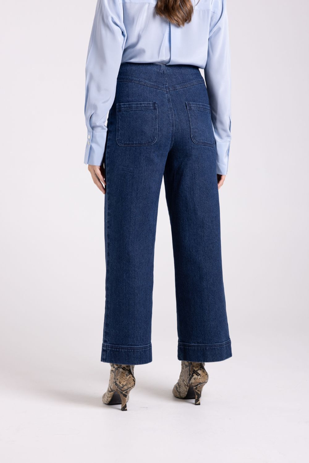 7/8 Wide Leg Jeans | Dark Denim