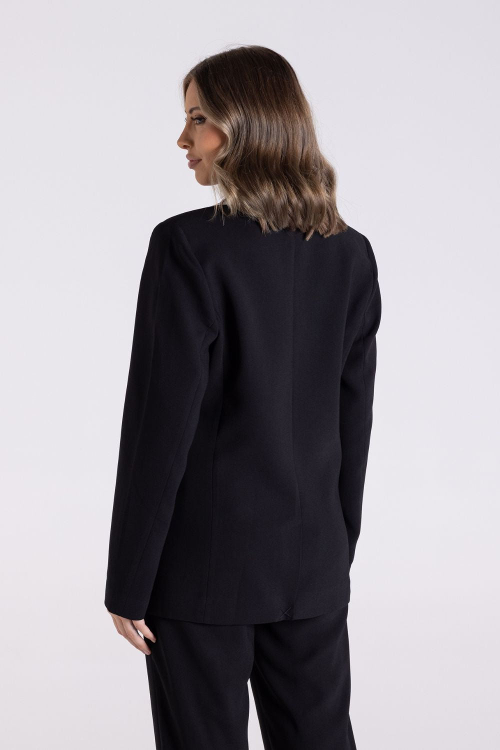 Blazer With Piping | Black/White