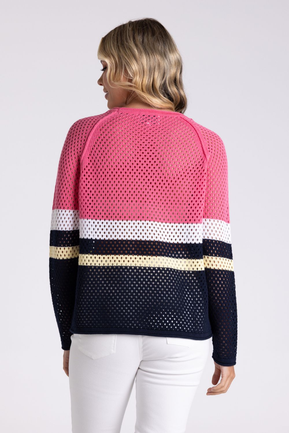 Pointelle Splice Knit | Flamingo Combo