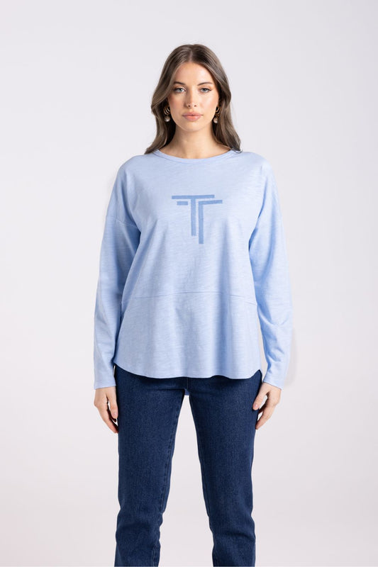 Crew Logo L/S Tee | Powder Blue