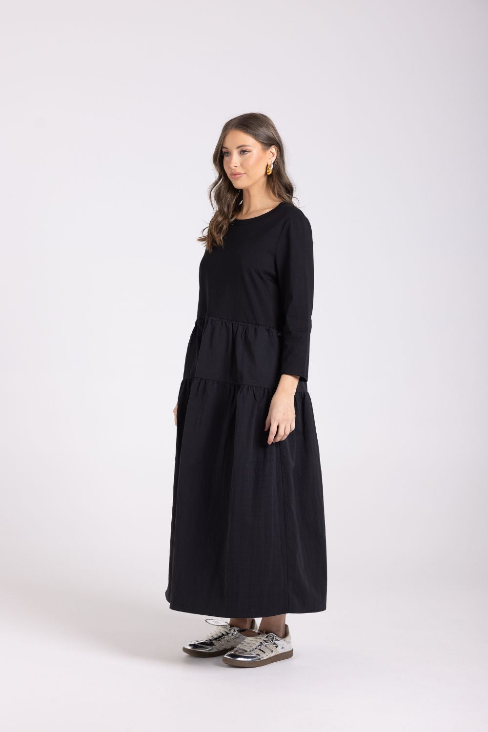 Crushed Lux Dress | Black