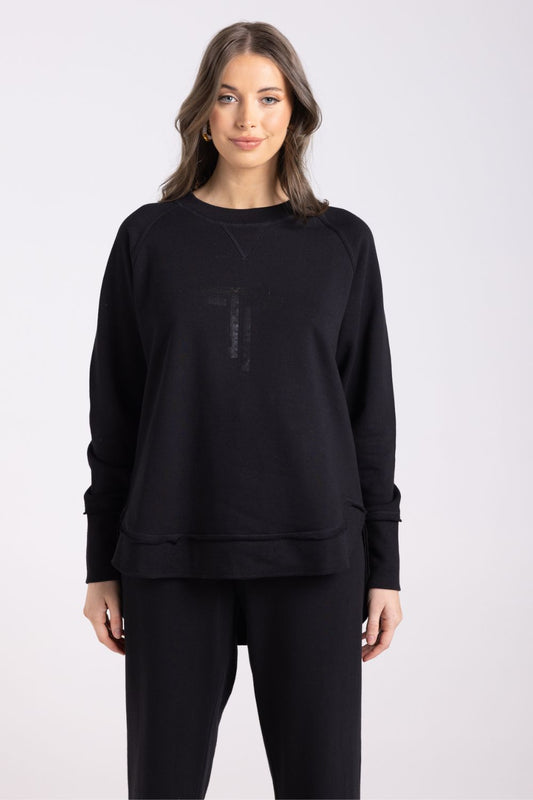 Scoop Hem Sweat | Black