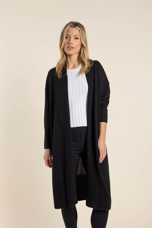 Two T's Long Merino Cardi | Black_Shop12