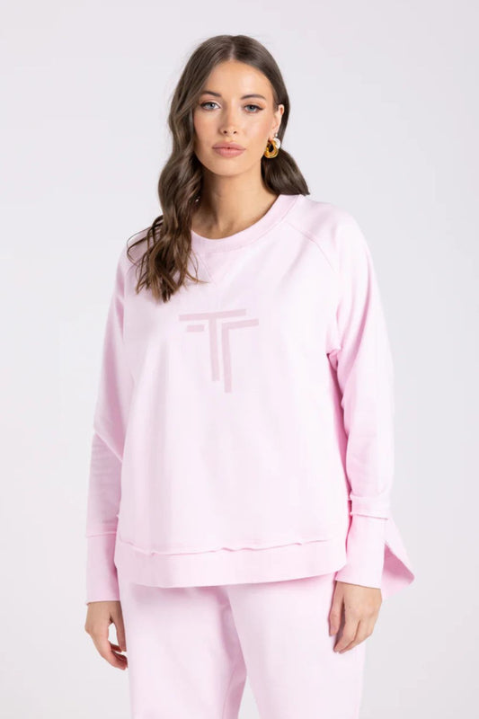 Scoop Hem Sweat | Soft Pink
