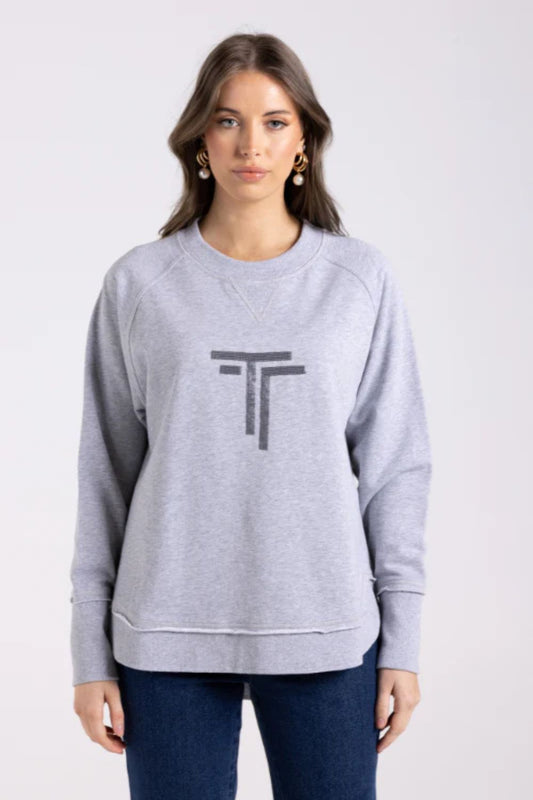 Scoop Hem Sweat | Grey Marle