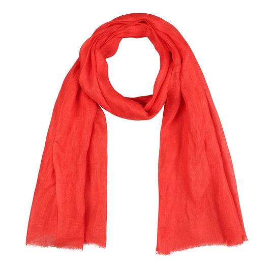 European Flax Linen Scarf | Red