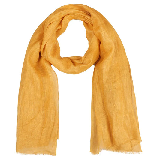 European Flax Linen Scarf | Mustard