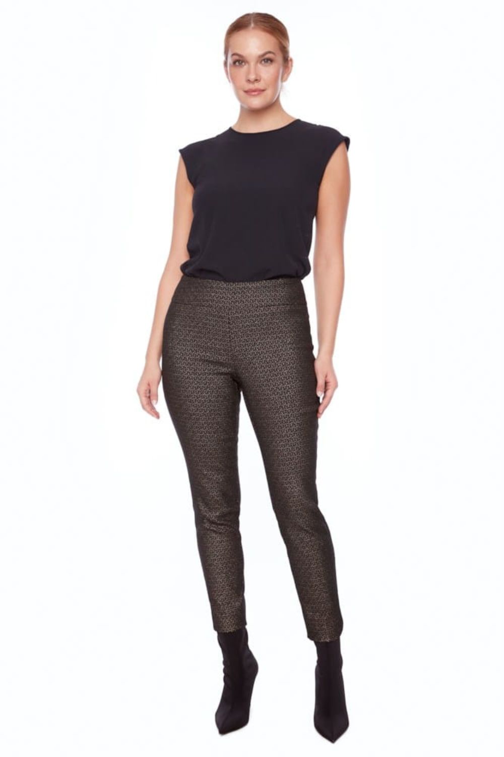 Goldy Petal-Slit Techno Ankle Pant | Goldy