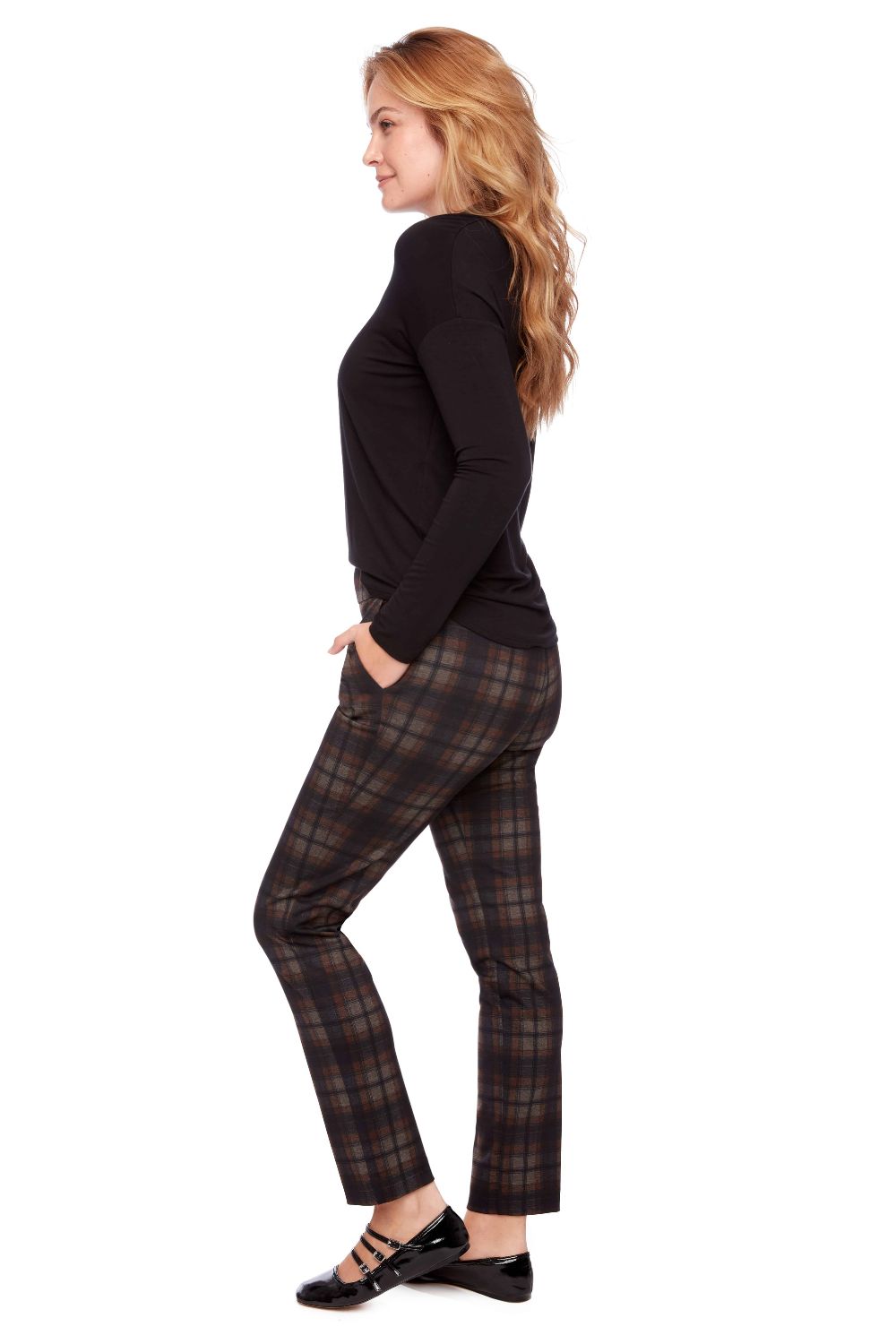Ballina Plaid Ponte Full Length Pant | Ballina
