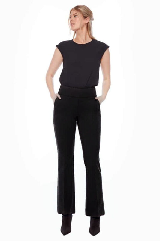 Solid Ponti Bootcut Pant | Black
