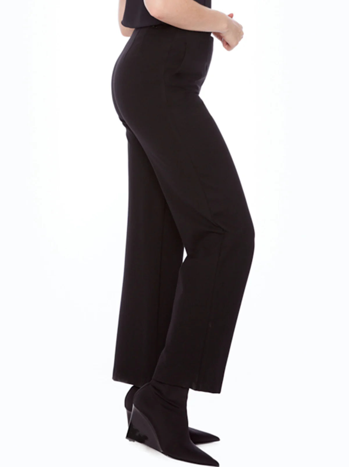Solid Ponti Bootcut Pant | Black