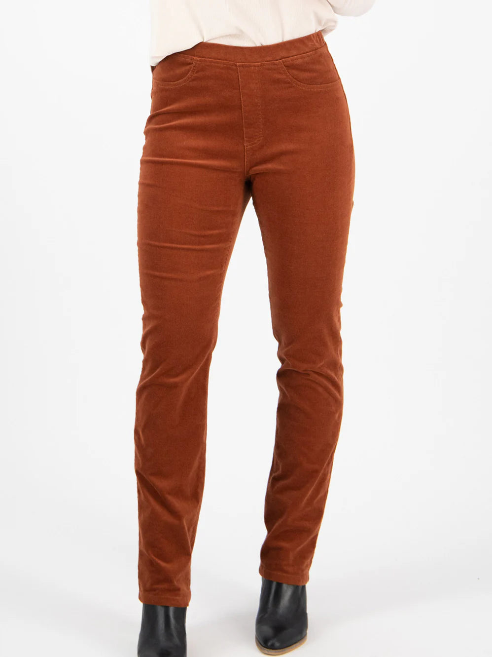 Slim Leg Cord Pull On | Bronze