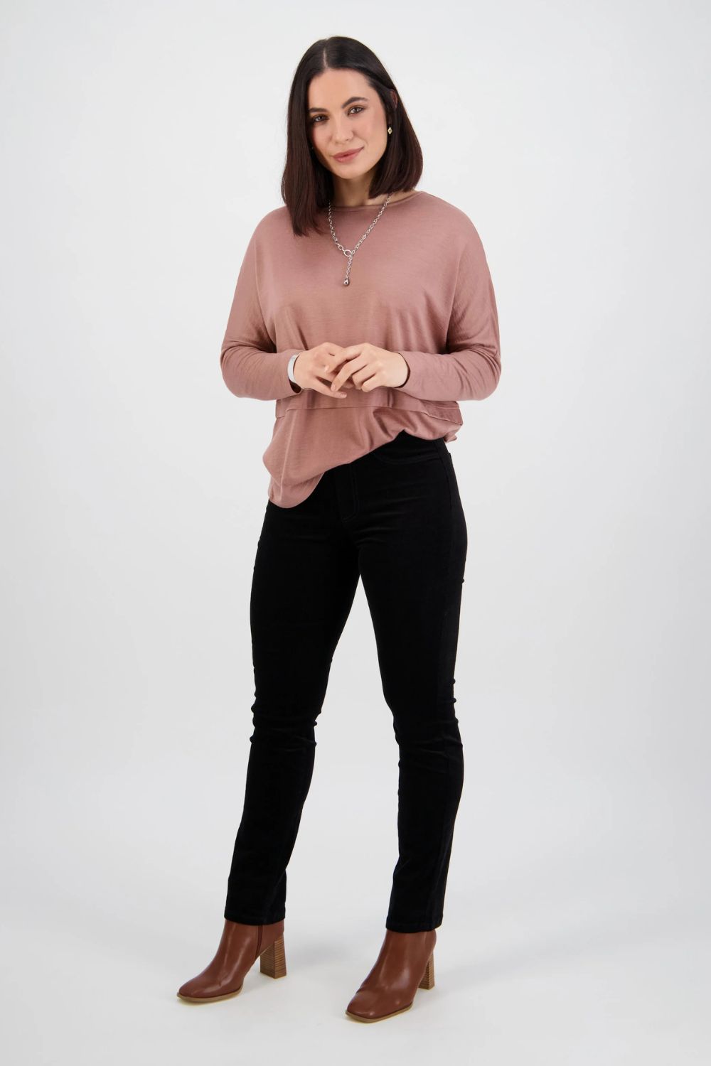 Slim Leg Cord Pull On | Black