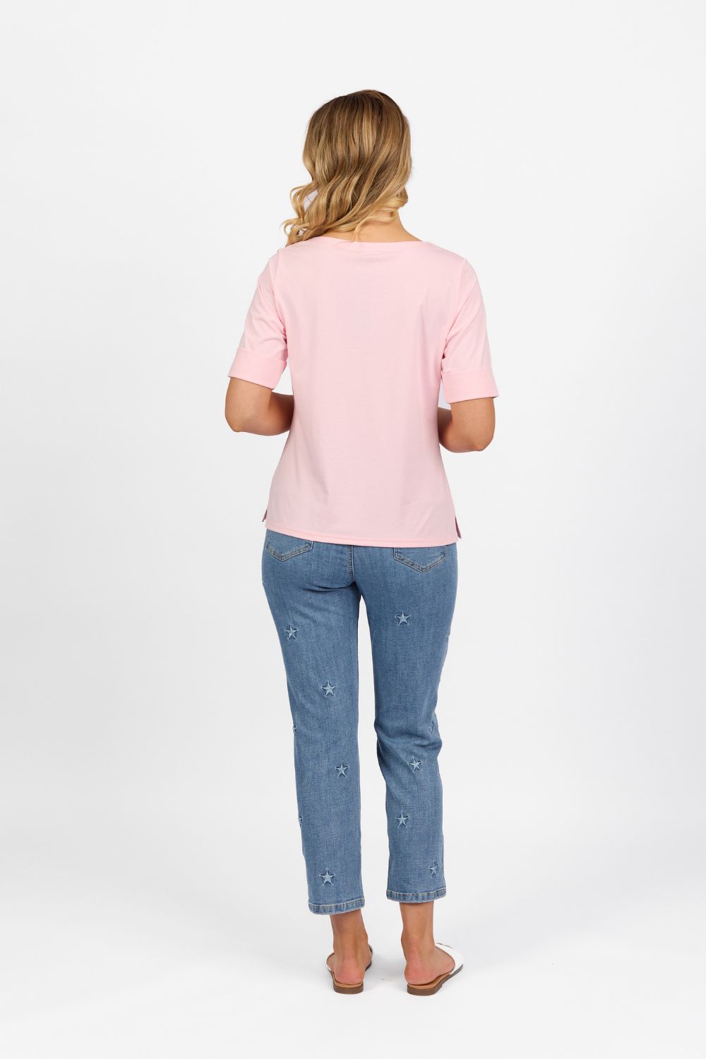 Cuffed Sleeve Top | Pink