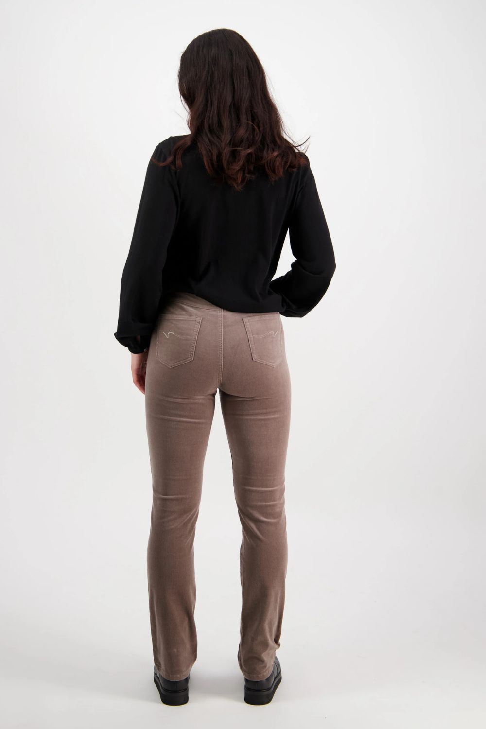 Slim Leg Cord Pull On | Taupe