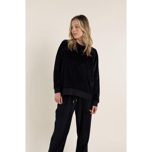 Two T's Velour Sweat | Black_Shop 12