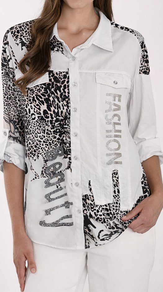 Leopard /Sparkle Print Shirt