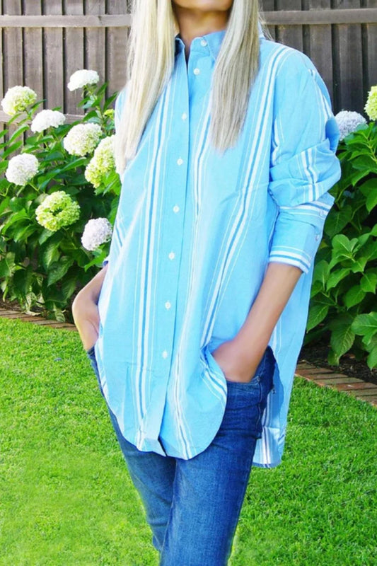 Harriot Stripe Shirt | Chambray