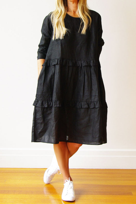 Rosie Linen Dress | Black