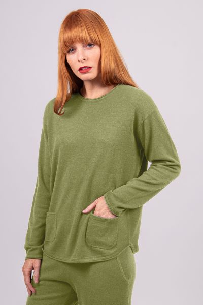 Roll Trim Relaxed Jumper | Wasabi