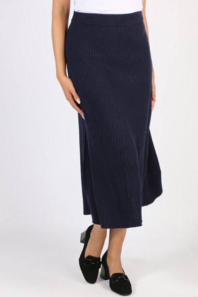Flared Hem Skirt | Navy